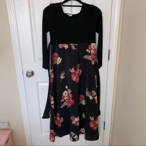 La Bonita Floral Long Sleeve Midi Dress
